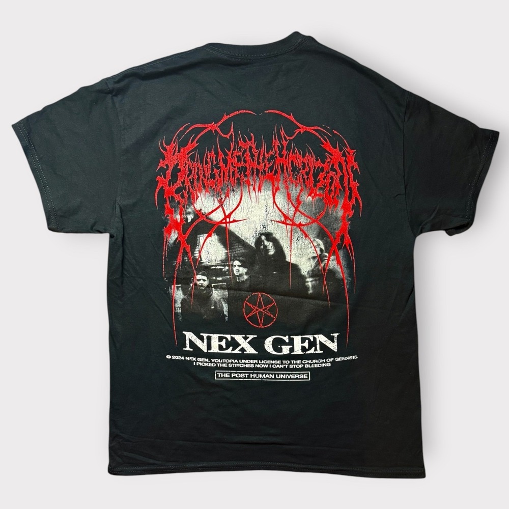 Bring Me The Horizon Nex Gen T-Shirt Black Red Graphic Band Tee Large BMTH